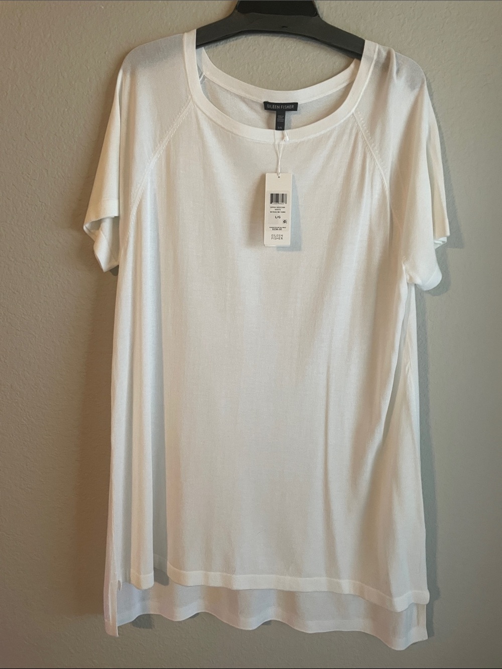 Eileen Fisher Ivory Short-Sleeve Tunic Top